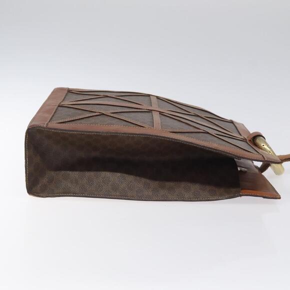 CELINE Macadam Canvas Shoulder Bag Pvc Leather Brown Gold - Picture 4 of 13